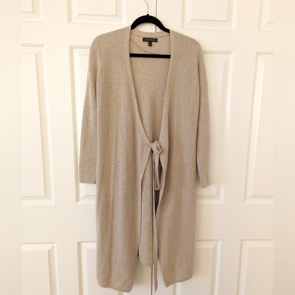 Banana Republic wool cashmere duster long cardigan front tie xsmall